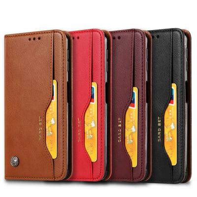 For Samsung Galaxy A7 2018 A750 Classic Knead Skin Pattern Magnetic Closure Flip Leather Case with Card Slot