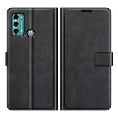 For Motorola Moto G40 Fusion/G60 Square Buckle Folio Flip Leather Case with Stand and Card Slots Function