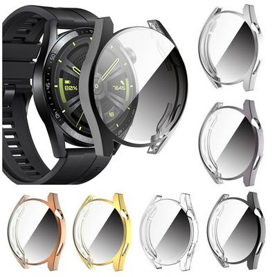 Plating TPU Protective Case Cover For Huawei Watch GT3 GT 3 42mm 46mm Full Coverage Screen Protector Shell Bumper