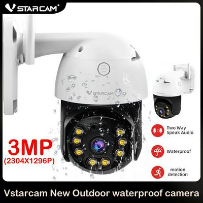 Vstarcam CS64 3MP Wifi IP Camera Dome AI Security Camera P2P PTZ Wireless 2 Way Audio Outdoor Waterproof IR Color Night Support 128G