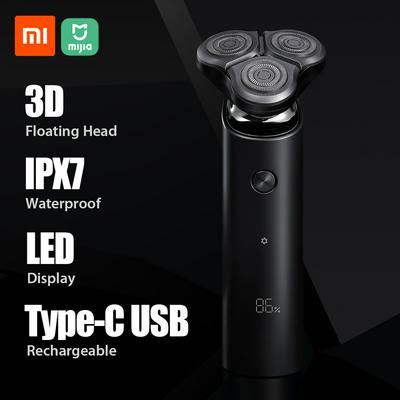 Xiaomi Mijia Electric Shaver S500 IPX7 Waterproof Men Razor Beard Trimmer 3 Head Dry Wet Dual Blade Comfy Clean With LED Display