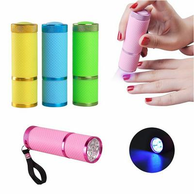 9 LEDs 4 Colors Choose Portable Mini LED Flashlight UV Lamp Nail Gel Fast Dryer Cure Manicure Tool Nail Dryer 