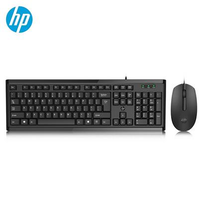 HP Keyboard Mouse Combos KM10 104 Keys Gaming &Office Computer Laptop Mice Black Ergonomics USB Wired Keyboard Freeship