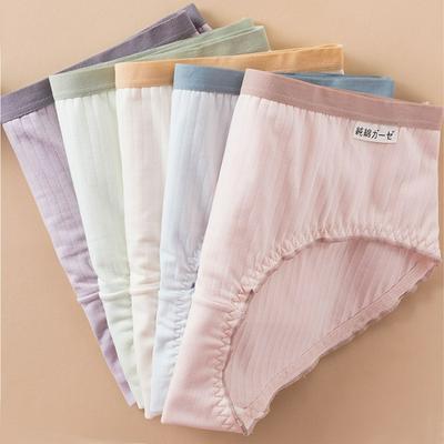 5Pcs Women's Cotton Seamless Panties Mid-waist Sexy Breathable Briefs