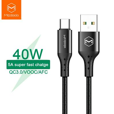Mcdodo CA-7430 USB C Cable 5A Super Fast Charge 40W For Huawei OPPO VOOC Flash Charger QC4.0 For Xiaomi Samsung LG AFC Type C Data Cable