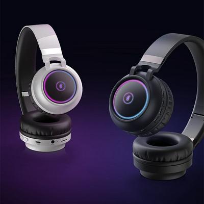 Colorful LED Light Wireless Gaming Bluetooth Headphones Hifi Stereo Earphones Headset with Mic Built in TF card slot/FM radio