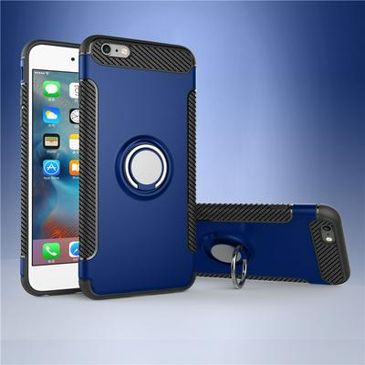 Invisible Ring Bracket Armor Drop-proof Shockproof Car Magnetic Suction Hard PC Back Cover Phone Case for iPhone 6 Plus /6S Plus