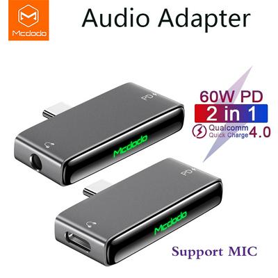 Mcdodo  Type C Audio adapter  Type-C To 3.5mm Jack High Fidelity Digital Audio Audio Headphone Converter Adapter 60W PD Fast Cha