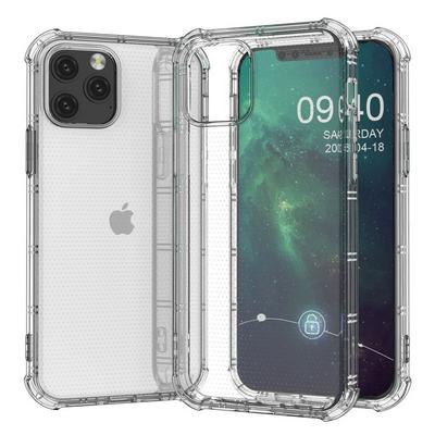 For iPhone 12 Pro Max Straight Edge Dual Bone-bits Shockproof TPU Clear Case
