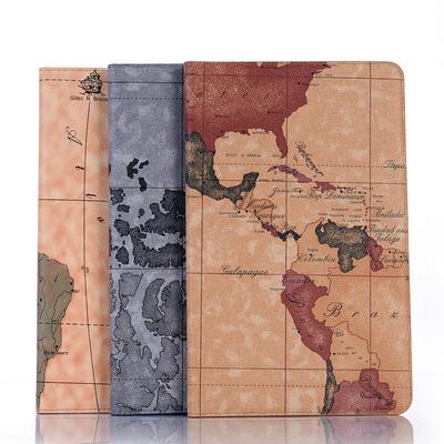 Samsung Galaxy Tablet T515 Case Map Pattern Tablet Case Anti-fall Wear Resistance Solid Color Wallet Card Slot Protective Soft Shell for Samsung Galaxy Tablet T515 Tablet Protect Case