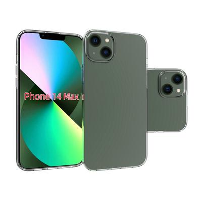 For iPhone 14 Max Transparent TPU Shockproof Scratch Resistant Back Cover Phone Case