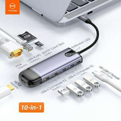 MCDODO USB C HUB Type C to Multi USB 3.0 HDMI VGA Adapter PC Switch For Huawei Mate 40 P40 MacBook Pro USB-C 3.1 Splitter Type-C