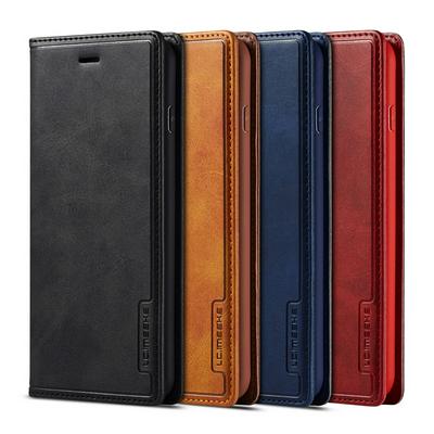 Simple Solid Color Magnetic Buckle Closure Shockproof Scratch Resistant PU Leather Wallet Phone Case with Card Slot for iPhone 6 Plus / 6S Plus