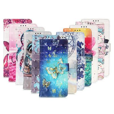 Color Painted Side Flip Scratch Resistant PU Leather Wallet Phone Case with Stand and Lanyard for HUAWEI Y6p