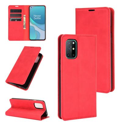 Magnetic Side Flip Shockproof Scratch Resistant PU Leather +TPU Wallet Phone Case with Stand and Card Slots for OnePlus 8T