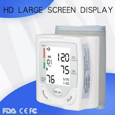 101S Rechargeable Electronic Blood Pressure Monitor Chinese and English Wrist Type Voice Measuring Instrument with HD Large Screen Display