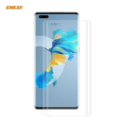 2PCS ENKAY 3D Full Screen Curved Surface Hot Bending PET HD Screen Protector for HUAWEI P40 Pro+