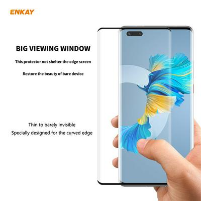 ENKAY 0.26mm 9H 3D Hot Bend Curved Surface Full Screen Covered Tempered Glass Protective Film for HUAWEI P40 Pro+