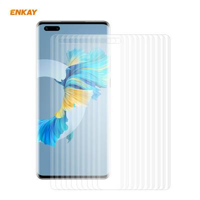 10PCS ENKAY 3D Full Screen Curved Surface Hot Bending PET HD Screen Protector for HUAWEI P40 Pro+