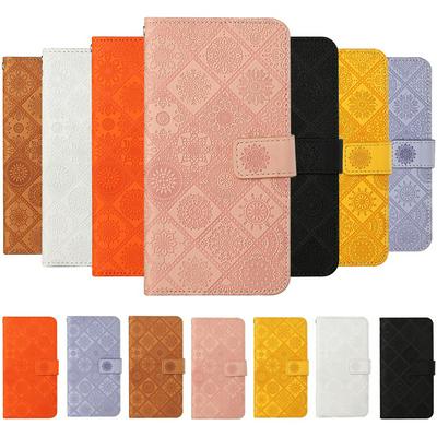 National Wind Embossing Pattern Magnetic Clasp Scratch Resistant PU Leather Wallet Phone Case for iPhone 6 Plus / 6S Plus
