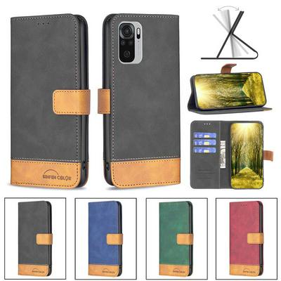 For Xiaomi Redmi Note 10S Stitching Color Skin Feel BF11 Style PU Leather Wallet Phone Case