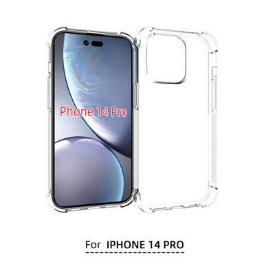Anti-Fingerprint Non-Slip Waterproof Four Corners Shockproof Transparent Soft TPU Back Cover Protective Case for iPhone 14 Pro