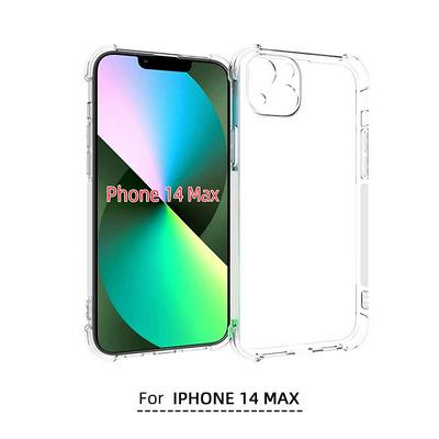 Anti-Fingerprint Non-Slip Waterproof Four Corners Shockproof Transparent Soft TPU Back Cover Protective Case for iPhone 14 Max
