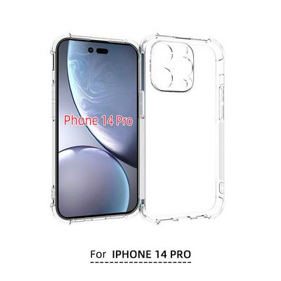 Anti-Fingerprint Non-Slip Waterproof Four Corners Shockproof Transparent Soft TPU Back Cover Protective Case for iPhone 14 Pro