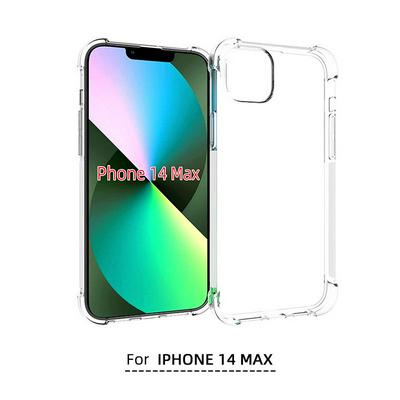 Anti-Fingerprint Non-Slip Waterproof Four Corners Shockproof Transparent Soft TPU Back Cover Protective Case for iPhone 14 Max