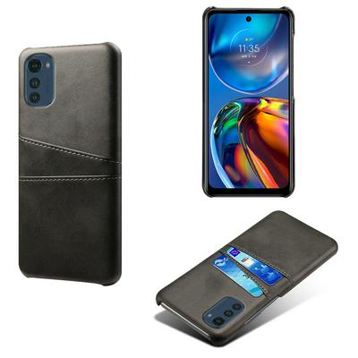 For Motorola Moto E32 4G Extra Thinness Premium Cowhide Leather Vintage Shockproof Hard PC Back Cover Case