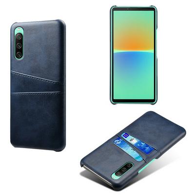 For Sony Xperia 10 IV Extra Thinness Premium Cowhide Leather Vintage Shockproof Hard PC Back Cover Case
