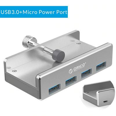 ORICO MH4PU-P USB Hub Aluminum External 4Ports USB 3.0 Usb Splitter with 10-30mm Adjustable Clip for Macbook Air Laptop PC