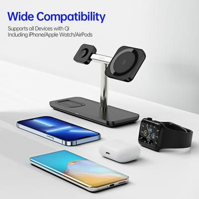 DUZZONA W6 Magsafe Detachable 3-in-1 Wireless Charger Stand 15W(Max) for iPhone/Apple Watch/Airpods