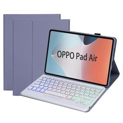 OP12-BS Suitable for oppo pad air 10.4 "TPU shell sheep fine grain tricolor backlit Bluetooth keyboard leather case