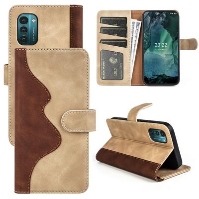 For Nokia G11/G21 Splicing Folio Flip Scratch Resistant PU Leather+TPU Phone Case