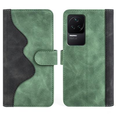 For Xiaomi Redmi K50/K50 Pro/K40S Splicing Folio Flip Scratch Resistant PU Leather+TPU Phone Case