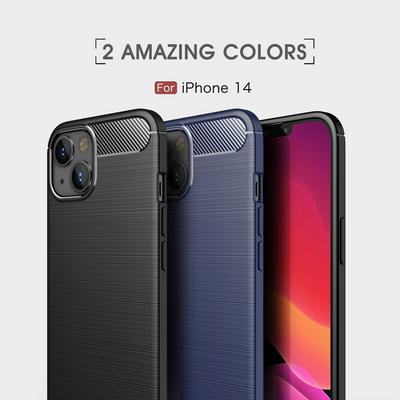 For iPhone 14 Anti-fingerprint Non-Slip Brushed Texture TPU Back Cover Case