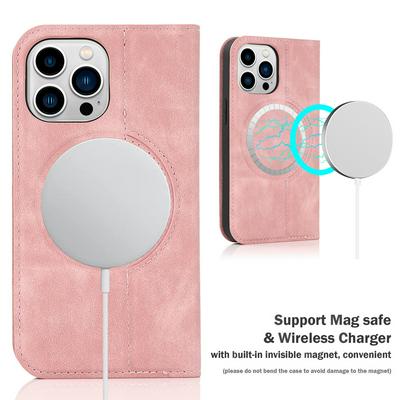 For iPhone 13 Pro All-inclusive Protection Magnetic Holster PU Leather Case Support Magsafe and Wireless Charging