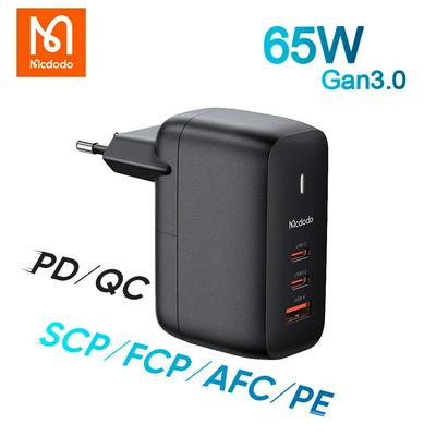 Mcdodo EU UK GaN 3.0 65W USB C Charger Quick Charge 4.0 QC PD Type C Fast USB Charger For iPhone 13 12 11 Pro Max Macbook Laptop