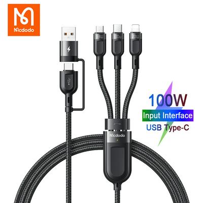 Mcdodo CA-8800 3 in 1 USB C Cable For Lightning iPhone 13 12 11 8 Plus 6A Charger Cord Micro USB Type C Cable For Samsung Huawei Xiaomi