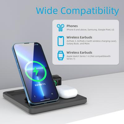 C18 Desktop 3-in-1 Wireless Charger for Apple Watch + Phone + Headphones