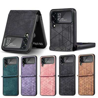 For Samsung Galaxy Z Flip4 Geometric Print Anti-seismic Anti-Fall Folding Screen Phone Case