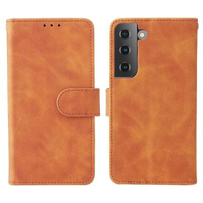 For Samsung Galaxy S22 Skin Feel Magnetic Closure PU Leather+TPU Wallet Phone Case