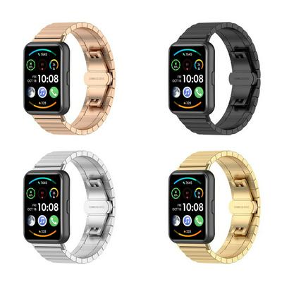 Metal Watchband for Huawei Watch Fit 2 Stainless Steel Strap Classic Bracelet Correa on huawei fit2 Smart watch Band Accessories
