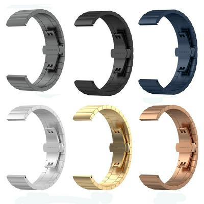 20mm 22mm Stainless Steel Metal A bead of butterfly button Strap for HUAWEI WATCH 3 GT 2 Pro GT3 42mm 46mm Band Bracelet for HONOR Magic ES GS Wristbands