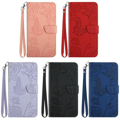 For iPhone 14 Embossed Skin Feel Scratch Resistant PU Leather Wallet Phone Case