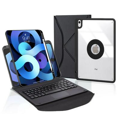 Z098B-A is applicable to iPad air5 10.9/air4 10.9 pen slot triangle rear support transparent shell with Touch split Bluetooth keyboard leather case