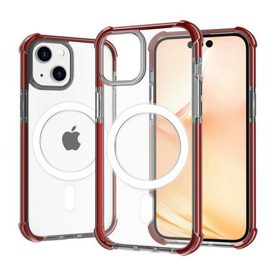 For iPhone 14 Max Acrylic Four Corners Drop-proof Magnetic PC Back Cover Phone Case