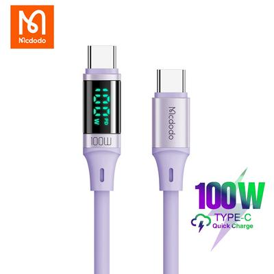 Mcdodo 100W PD Type C to Type C Digital Display Silicone Gel Data Cable For Huawei Xiaomi Samsung S22 With LED light Fast Charge