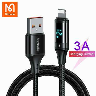 Mcdodo CA-1060 3A 12W USB Cable For Lightning iPhone 13 12 11 Pro Max X XS 8 iPad iOS 14 Fast Charging Digital Display Charger Data Cord